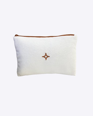 תיק איפור לבן בד מגבת MAKEUP BAG WHITE TOWEL